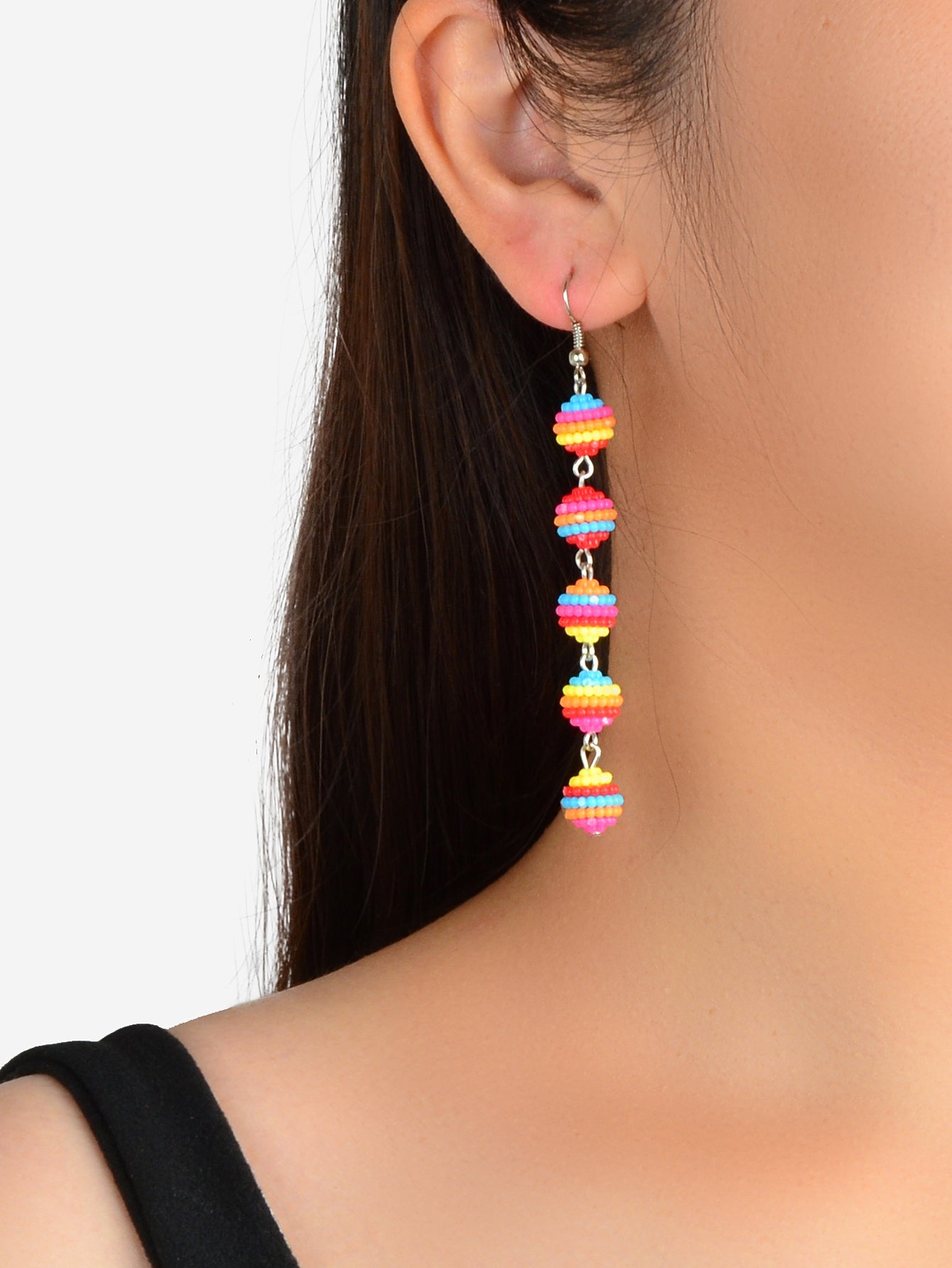 Trendy Female Jewelry Faux Pearl Ball Long Pendant Dangle Earrings Wedding Party-0