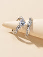 Simulated Diamond Finger Wedding Engagement Ring 2pcs Luxury Women Band-0