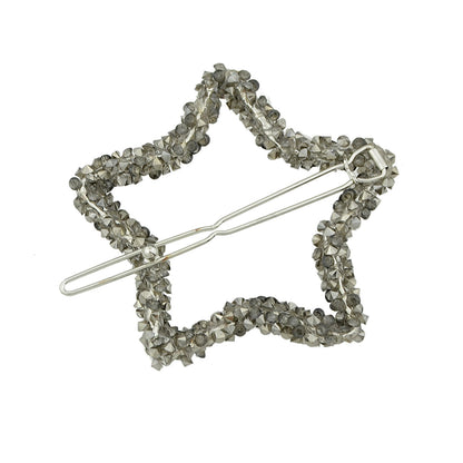 Luxurious Hair Accessories Headwear Rhinestone Silver Star Hairgrips Hair Clips-0