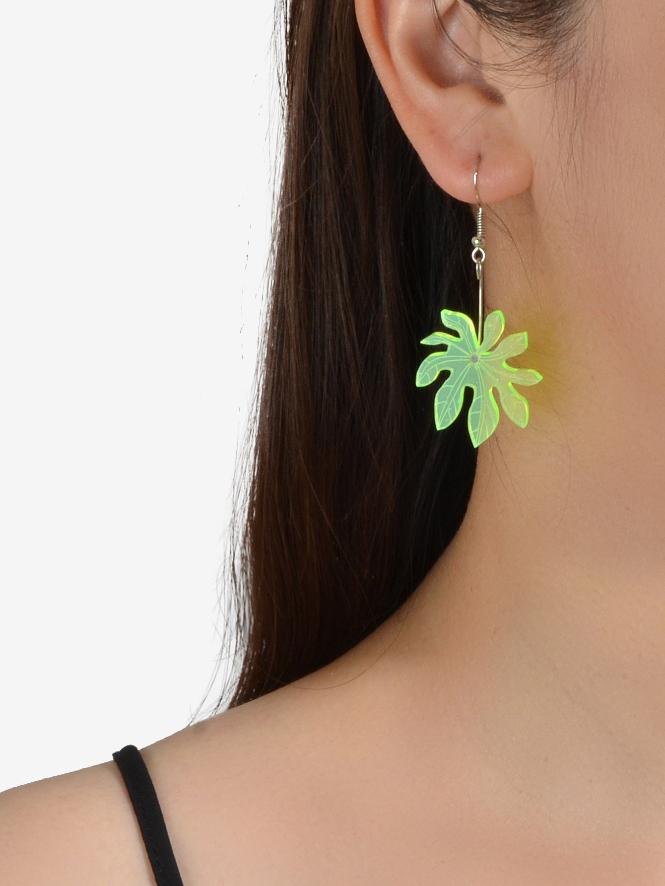 Female Jewelry Green Resin Coconut Tree Dangle Holiday Boho Chic Charm Earrings-0