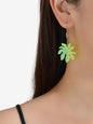 Female Jewelry Green Resin Coconut Tree Dangle Holiday Boho Chic Charm Earrings-0