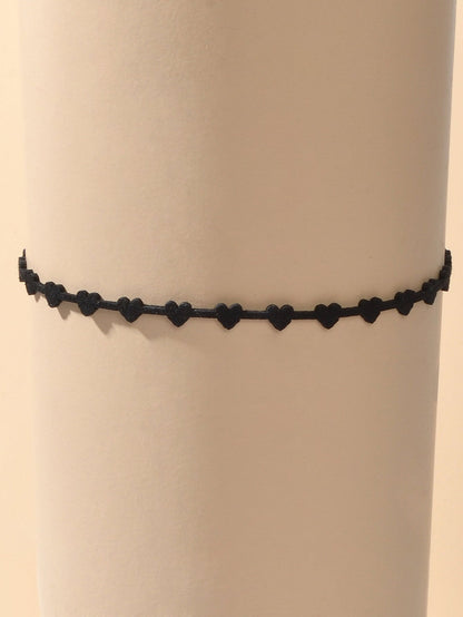 Black Heart Choker Tattoos Necklace Gothic Grunge Collar Retro Punk Jewellery-3