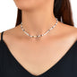 Feelontop Handmade Elegant Boho Seed Beads White Shell Necklace Choker Collar-4