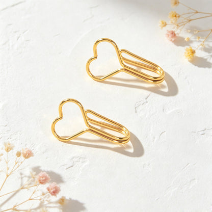 Hollow Heart Ear Cuff Non Piercing Gold Ear Clips Minimalist Cartilage Jewellery-4