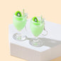 Creative Designer Jewellery Green Resin Fruit Kiwi Drink Chunky Hook Earrings-0
