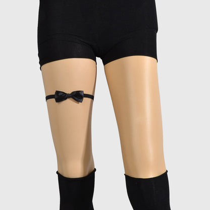 Gothic Elastic Leg Ring Belt Black Lace Bow tie Thigh Ring Garters Body Jewelry-0