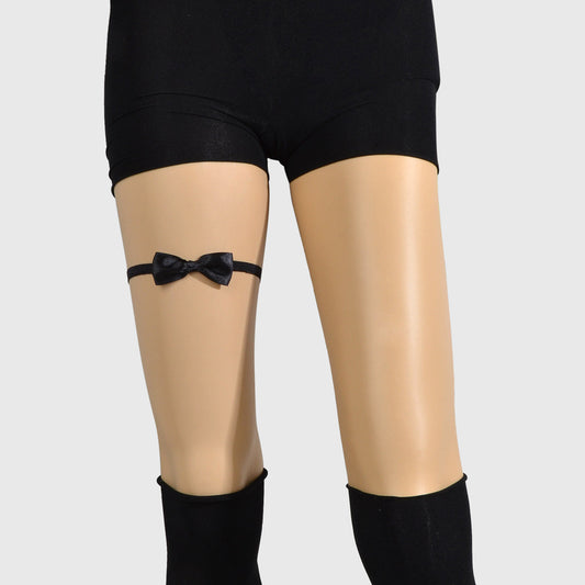 Gothic Elastic Leg Ring Belt Black Lace Bow tie Thigh Ring Garters Body Jewelry-0