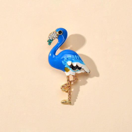 Colorful Flamingo Brooch Animal Pins Jewellery Dresses Decoration Accessories-0