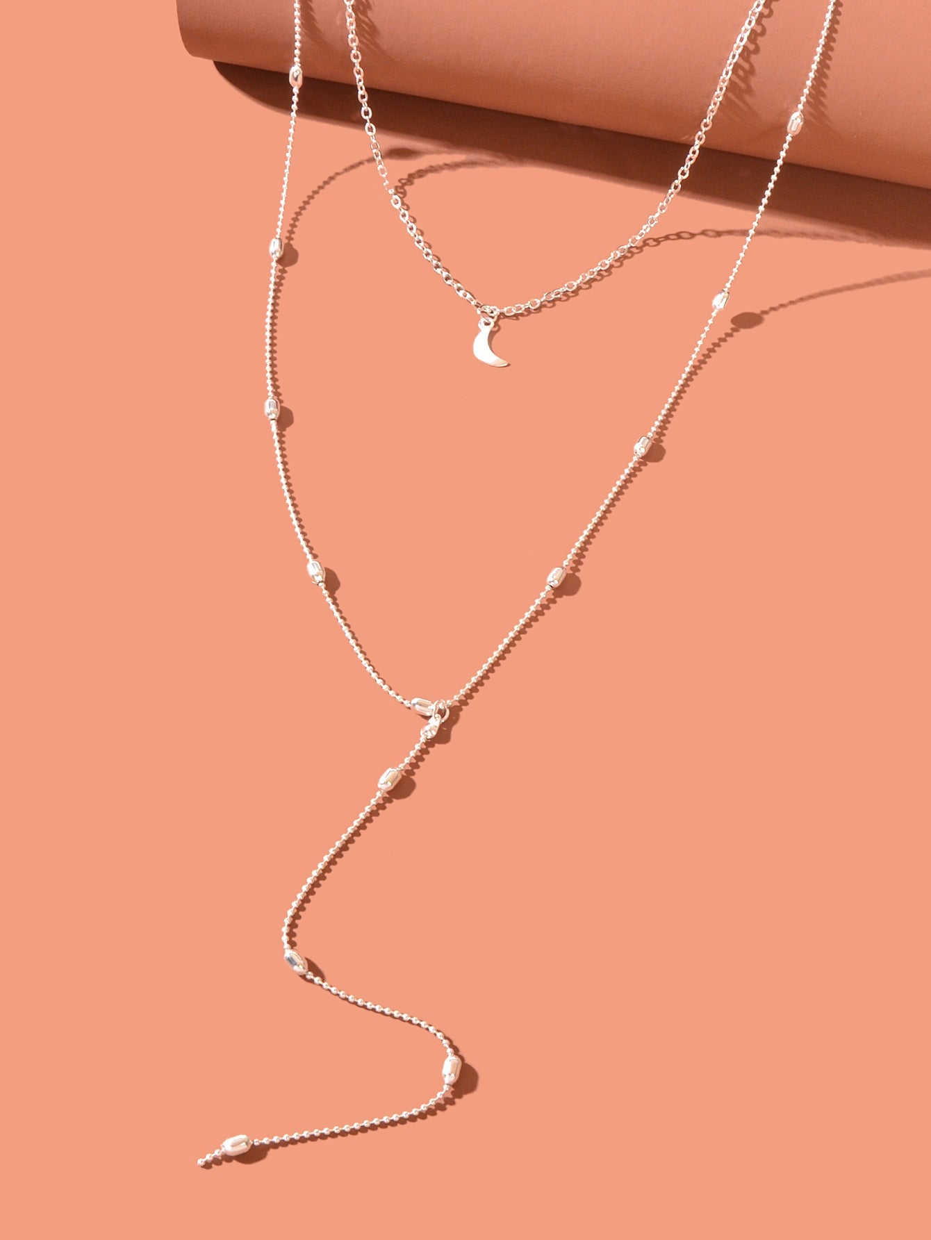 Long Y-Drop Necklace New Fashion Moon Choker Lariat Collar Dainty Jewellery-3