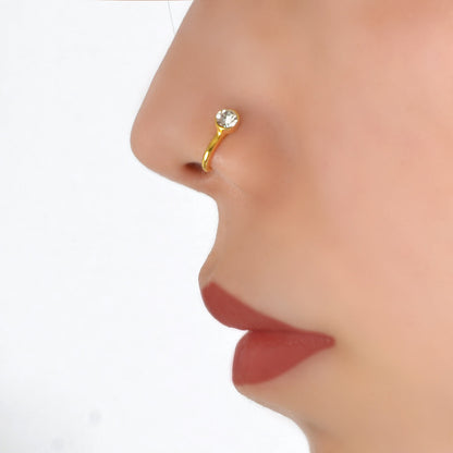 AU Stock Rhinestone Nose Ring Screw Fake Body Non-Piercing Clip On Jewelry Gift-3