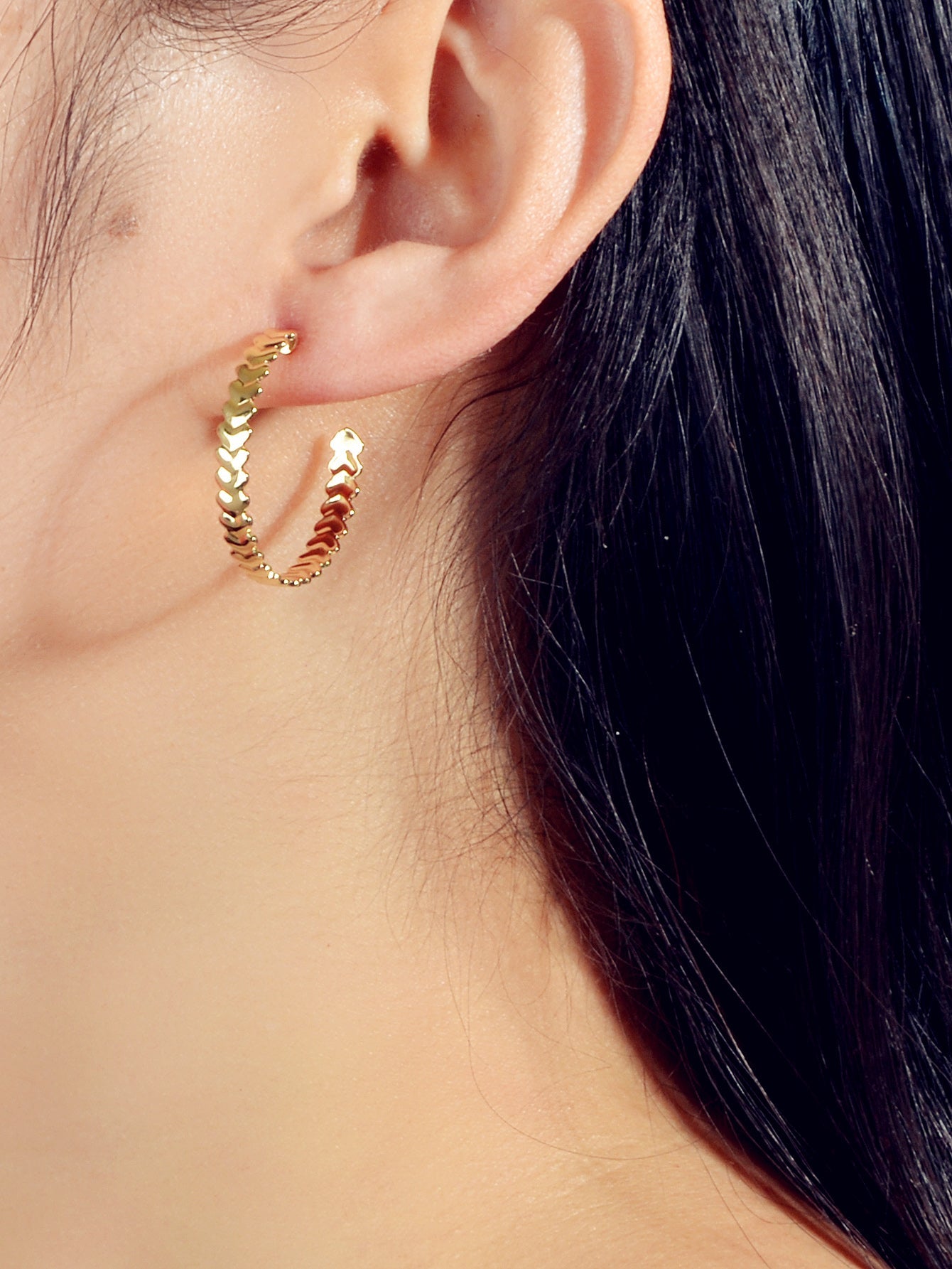 Punk Gold Silver Heart Circle Hoop Huggie Statement Unique Designer Earrings-0