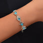 Ethnic Jewellery Vintage Handmade Blue Red Beaded Antique Silver Hand Bracelet-0