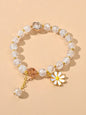 Handmade Beads Chain Flower Charm Bracelet Sweet Girls Teens Jewelry Dainty Gift-4