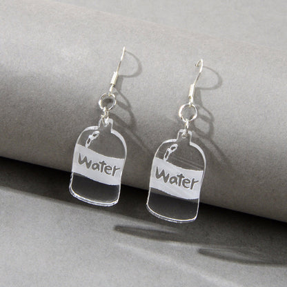 Korean Acrylic Transparent Trendy Resin Water Drop Cup Designer Jewelry Earrings-0