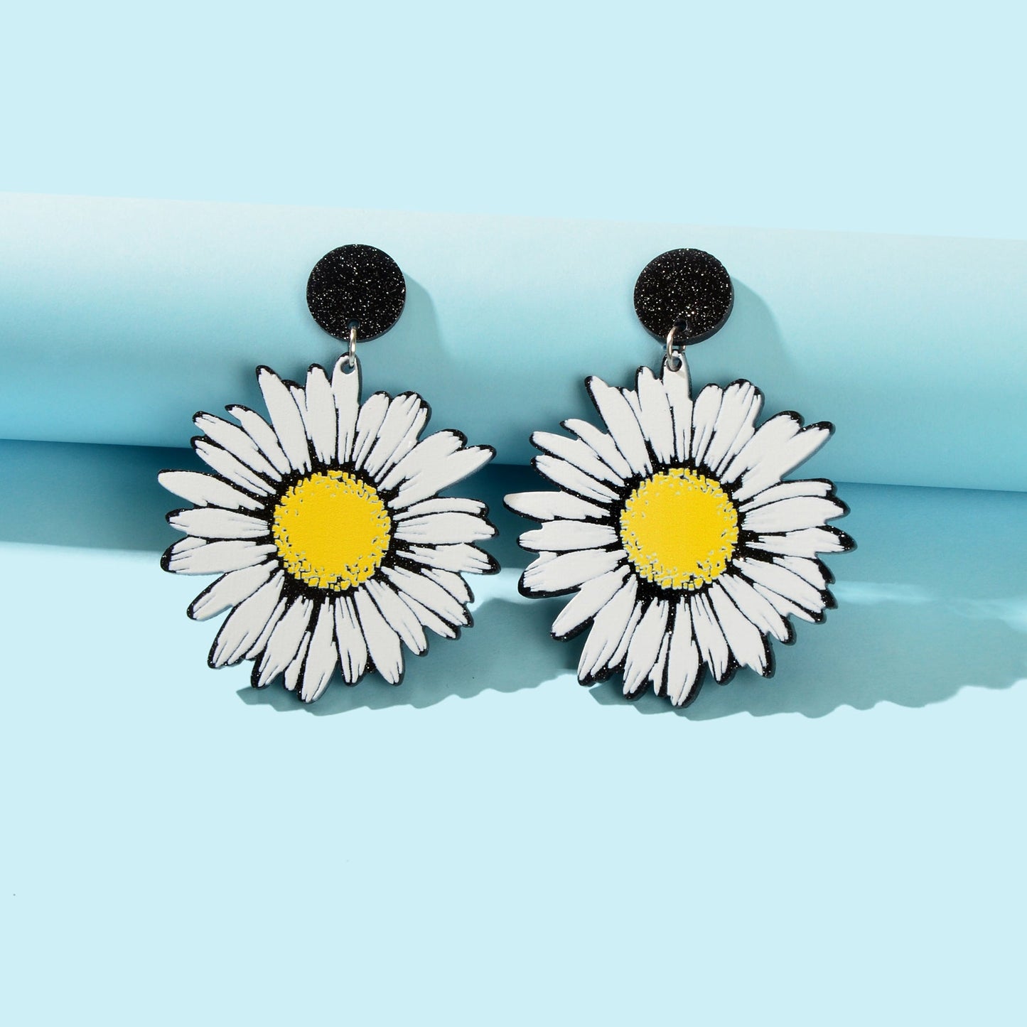 Romantic White Flower Daisy Acrylic Dangle Earrings Women Party Holiday Jewelry-1