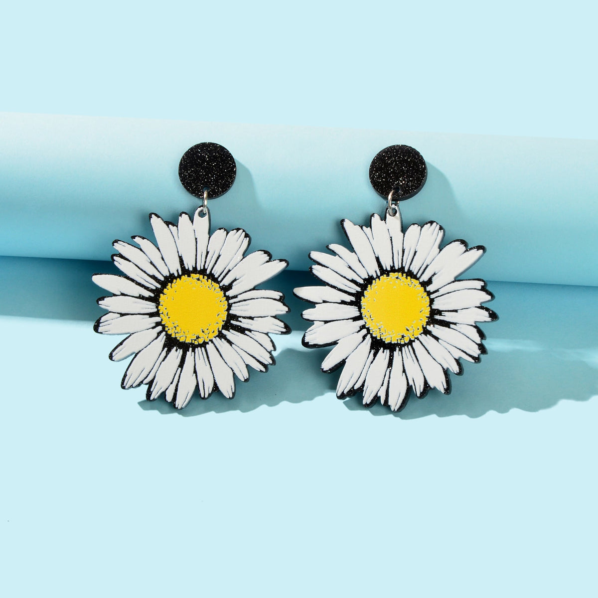 Romantic White Flower Daisy Acrylic Dangle Earrings Women Party Holiday Jewelry-1