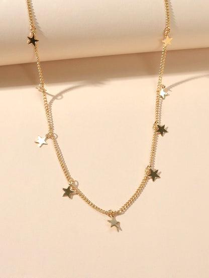 AU Local Boho Five-pointed Charm Choker Simple Casual Collarbone Necklace Collar-3