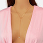 Personalized Gold Chain Long Lariat Star Charm Adjustable Y Shape Drop Necklace-0