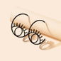 Personality Creative Black Eye Circle Abstract Art Hoop Earrings Teen Party Gift-0