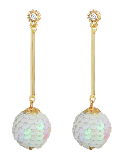 Rhinestone Sequins Ball Charm Pendant Dangle Earrings Women Girl Teens Jewellery-0