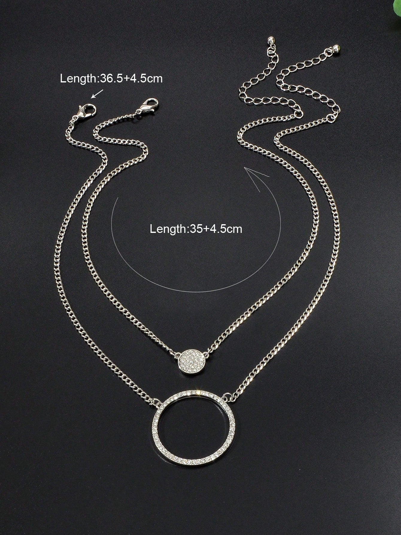 Silver Double-Layered Large Circle Pendant Necklace - Stylish Statement Jewelry-1