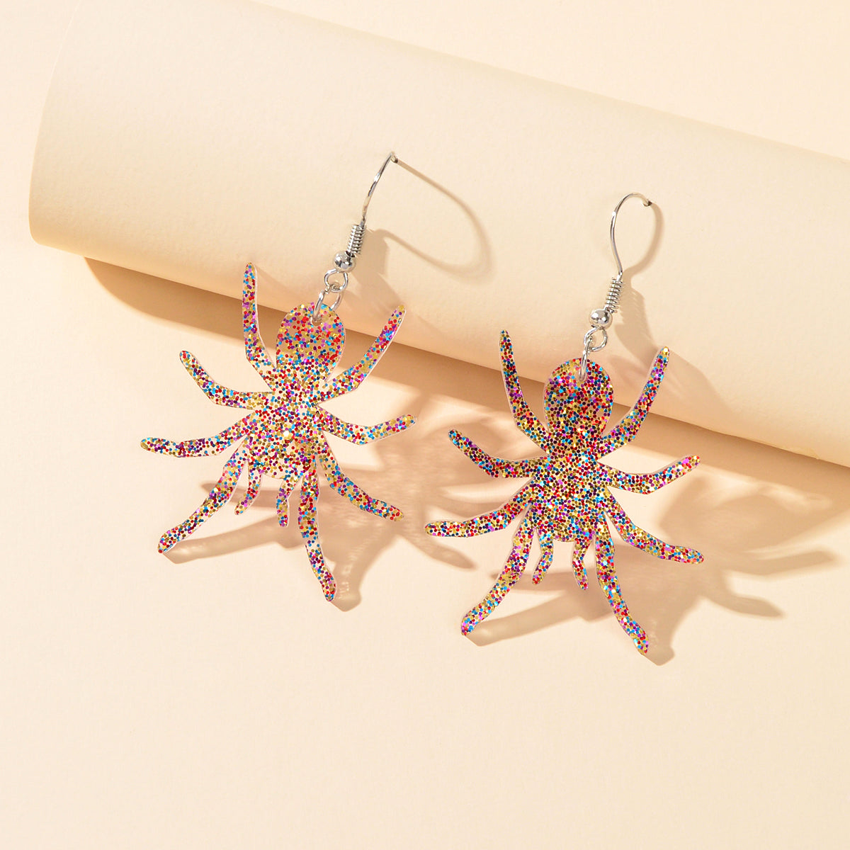 Statement Shining Multi-colored Acrylic Big Spider Dangle Punk Women Earrings-2