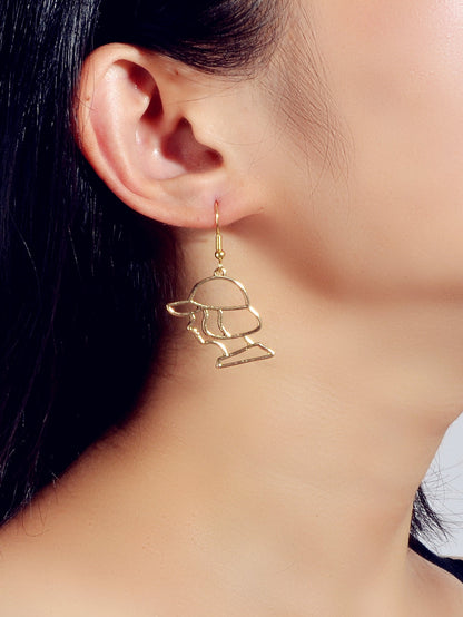 Metal Baseball Boy Grunge Rock Cool Earrings Abstract Art Gift Hollow Jewellery-4