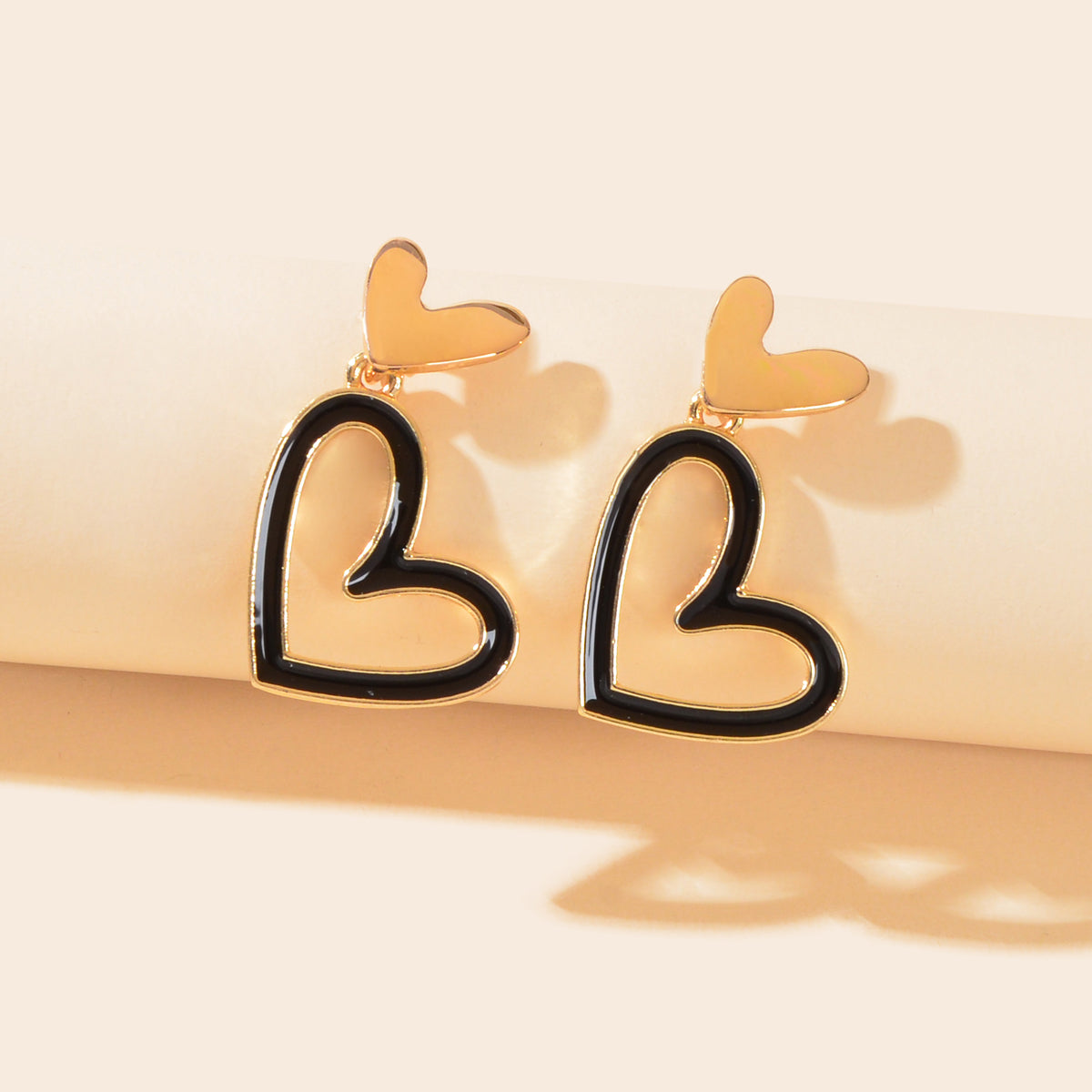 White Enamel Heart Drop Hypoallergenic Stud Earrings Dainty Gift for Women Girls-5