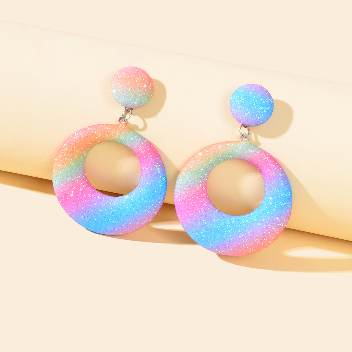 Y2k Style Jewellery Candy Color Round Circle Dangle Geometric Earrings for Women-0
