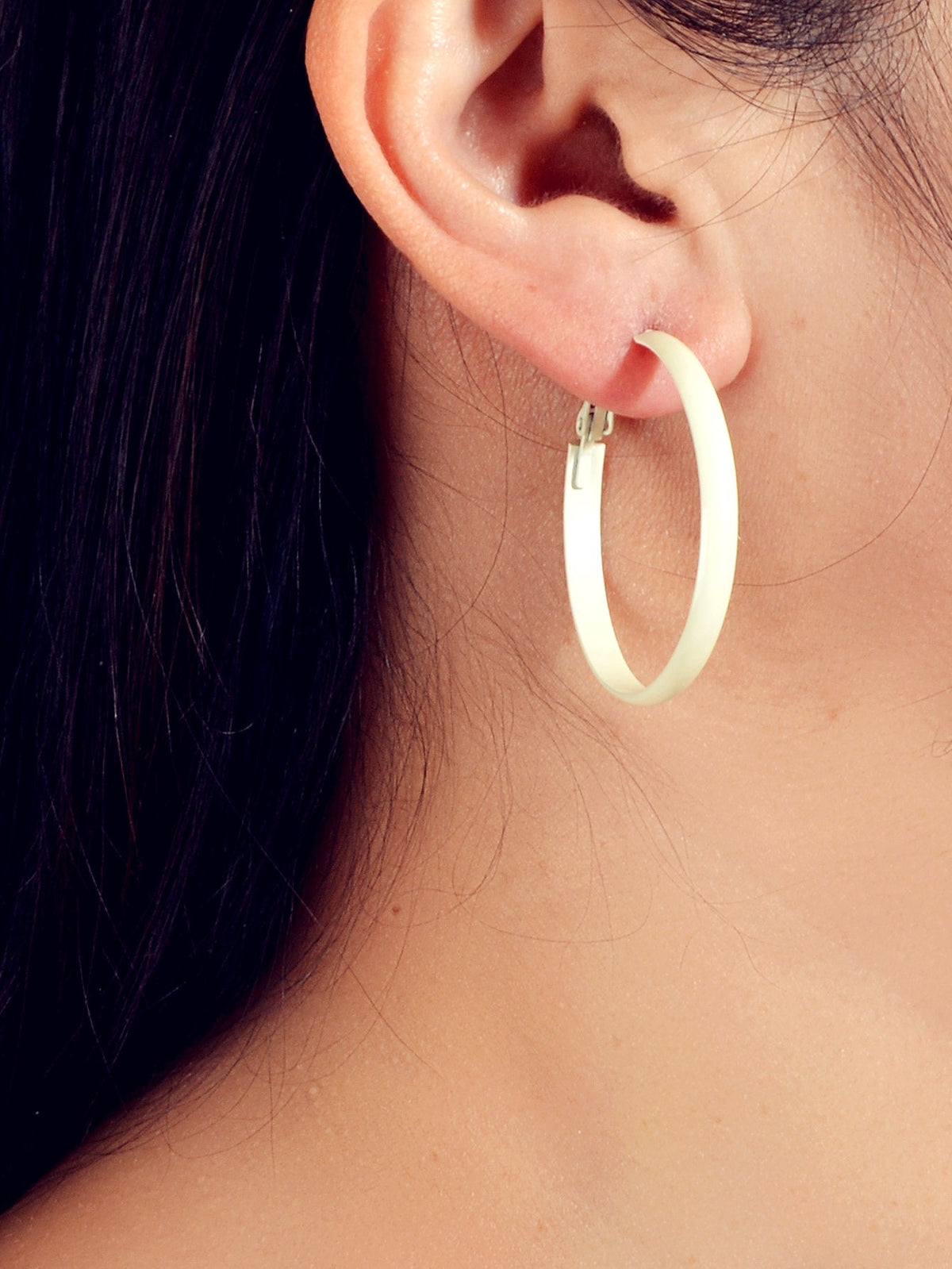 Party Decoration Women Beige Big Circle Hoop Dangle Boho Chic Holiday Earrings-0
