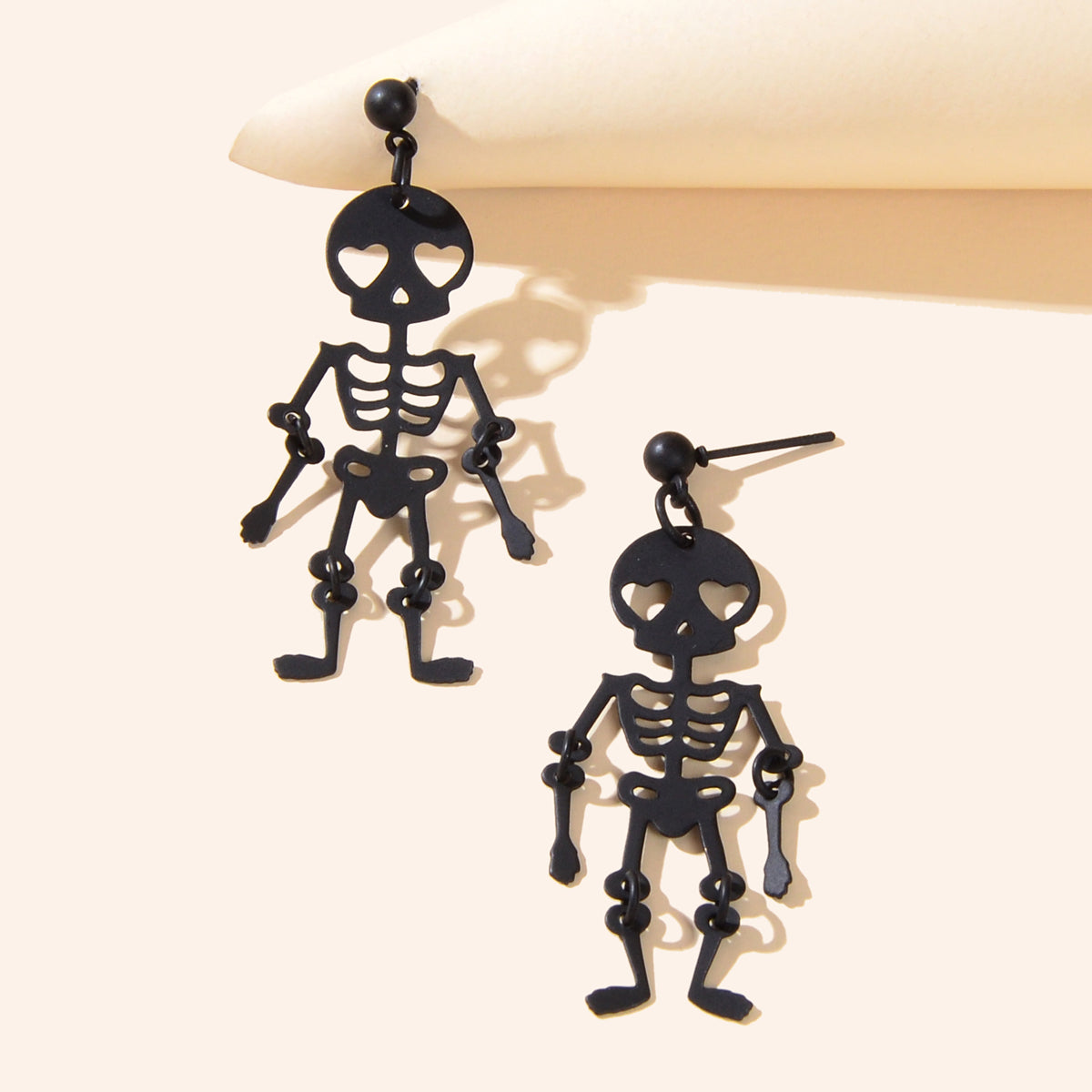 Black Skeleton Punk Party Earrings Gothic Hip Hop Jewellery Skull Bone Earrings-0