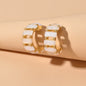 Beautiful Jewelry Resin Decoration Hollow Gold Hoop Huggie Pierced Stud Earrings-0
