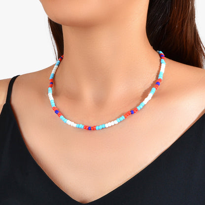 Ethnic Traditional Handmade Colourful Seed Beads Bohemian Collar Necklace Gift-0