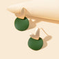 Love Heart Green Round Stud Pierced Hypoallergenic Female Earrings Stud Jewelry-0