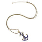 Nautical Jewelry Long Chain White Blue Anchor Pendant Necklace Ocean Accessories-0