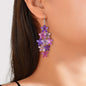 Fashion Colorful Multiple Layered Flower Dangle Chandelier Earrings Women Party Jewelry Accessories-0