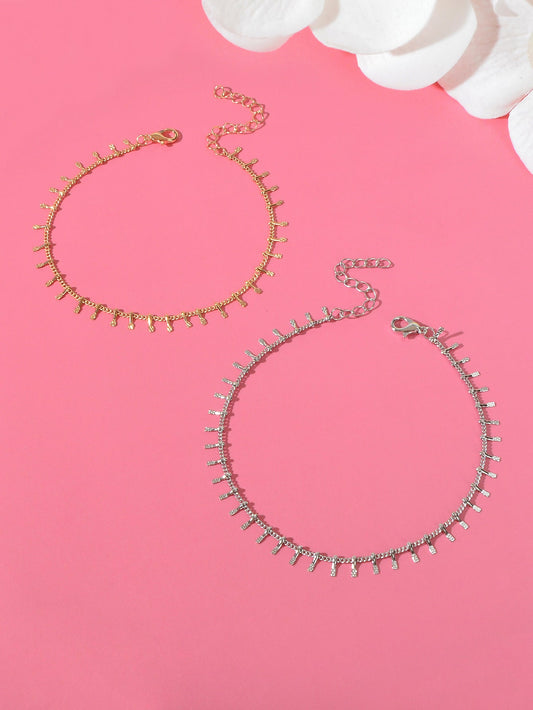 2pcs Valentine's Day Gift Beach Anklets Matching Couple Best Friend Foot Jewelry-1