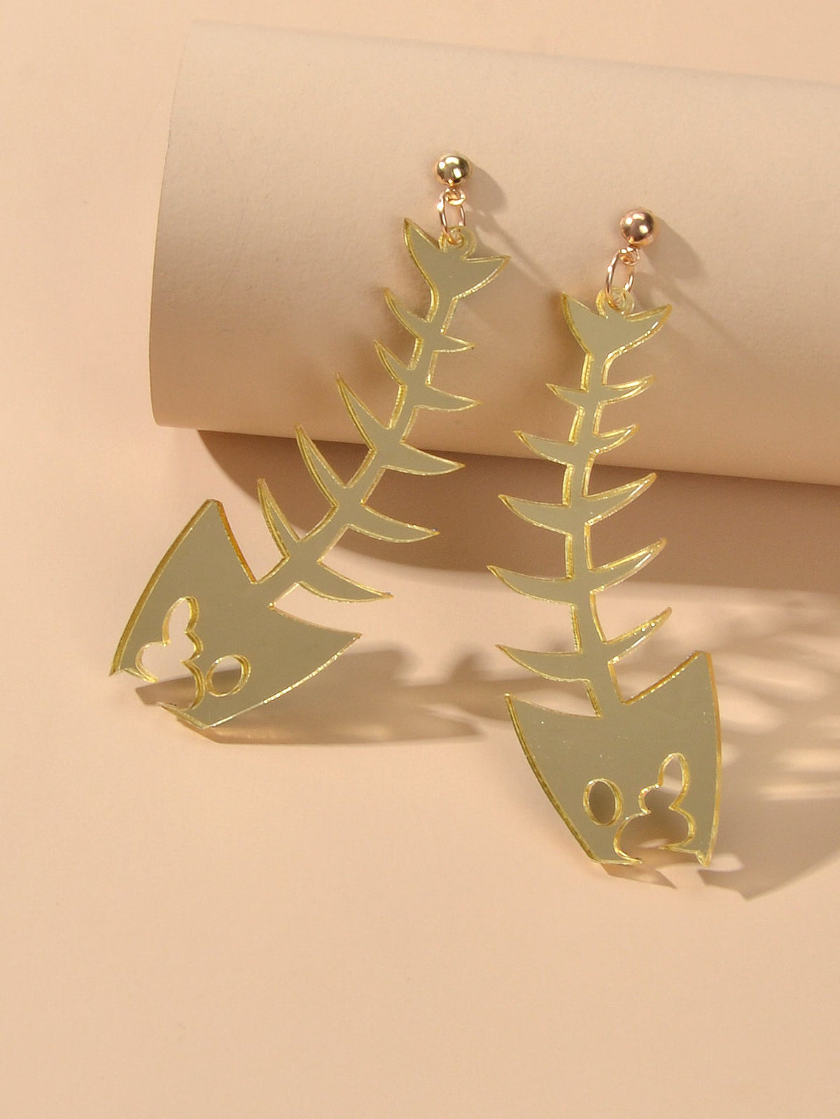 Personality Creative Acrylic Fish Bones Dangling Earrings Rock Statement Jewelry-0