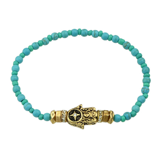 Bohemian Jewellery Handmade Beads Elastic Bangle Hand Charm Bracelet for Holiday-0