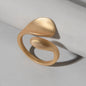 Female Minimalist Jewellery Gold Leaf Design Finger Ring Girl Wedding Party Band-0