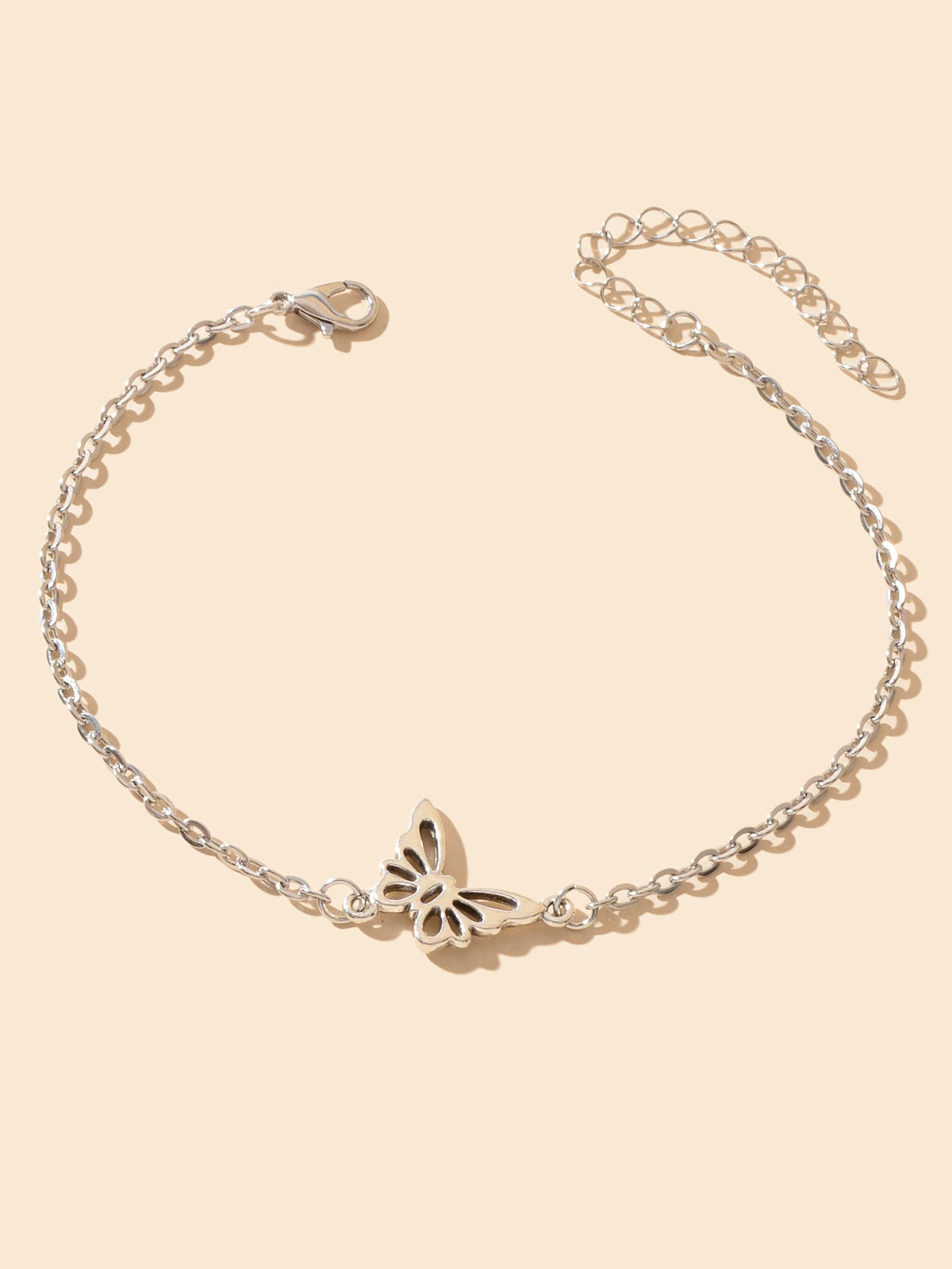 Silver Colour Chain Butterfly Charm Beach Dainty Anklet Boho Chic Foot Jewellery-1