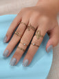 Multiple 7pcs Vintage Boho Chic Antique Gold Snake Midi Finger Knuckle Rings set-0