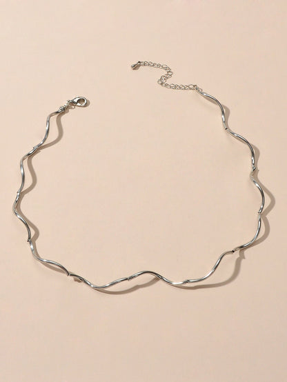 Female Jewellery Gold Silver Short Collar Necklace Women Choker Accessories Gift-4