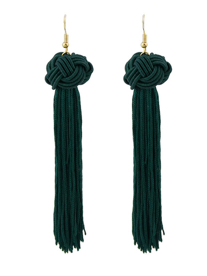 Holiday Ethnic Traditional Jewellery Colorful Rope Long Tassel Bohemian Earrings-4