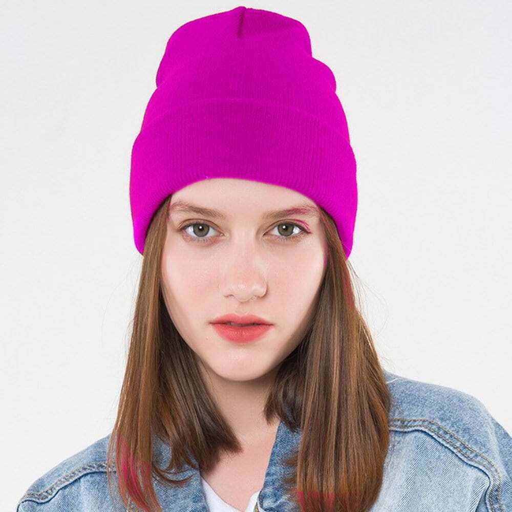 Women Men Soft Knitted Warm Baggy Beanie Hat Unisex Crochet Slouch Oversized Cap-5
