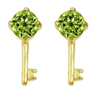 Perfect Wedding Engagement Jewellery Created Cubic Zirconia Key Stud Earrings-5