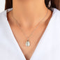 Textured Jewelry Silver Chain Opal Water Drop Charm Necklace Gift for Women Girl-0