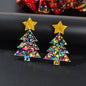Sparkling Colorful Sequin Star Christmas Tree Dangle Earrings Festival Jewellery-0