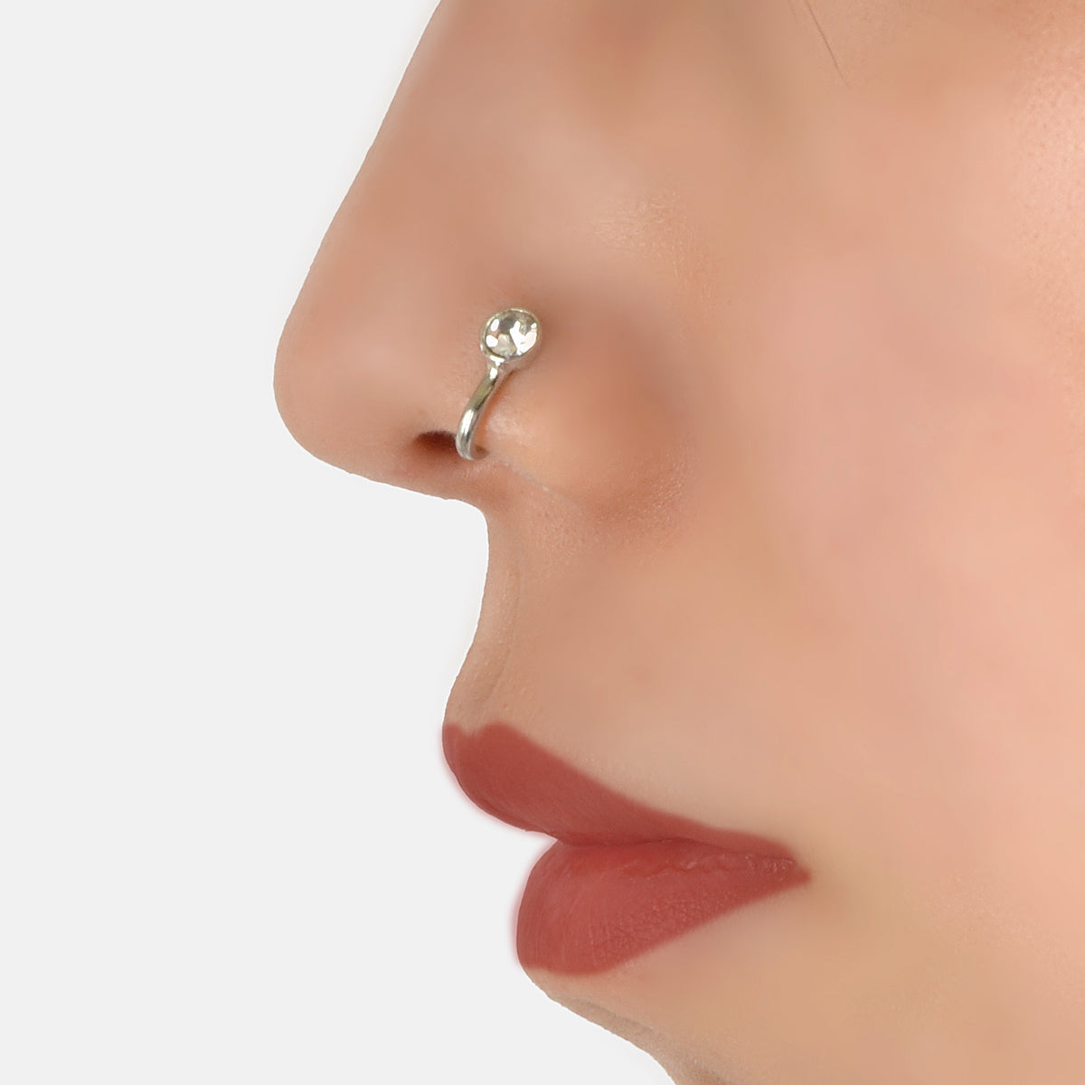 AU Stock Rhinestone Nose Ring Screw Fake Body Non-Piercing Clip On Jewelry Gift-0