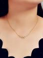 Shining Jewellery Rhinestone Decor Gold Silver Chain Leaf Charm Pendant Necklace-0